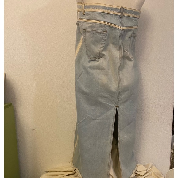 Denim strapless dress/or long skirt/ Designer MI X IT / Full Length Jeans Skirt - Picture 4 of 10